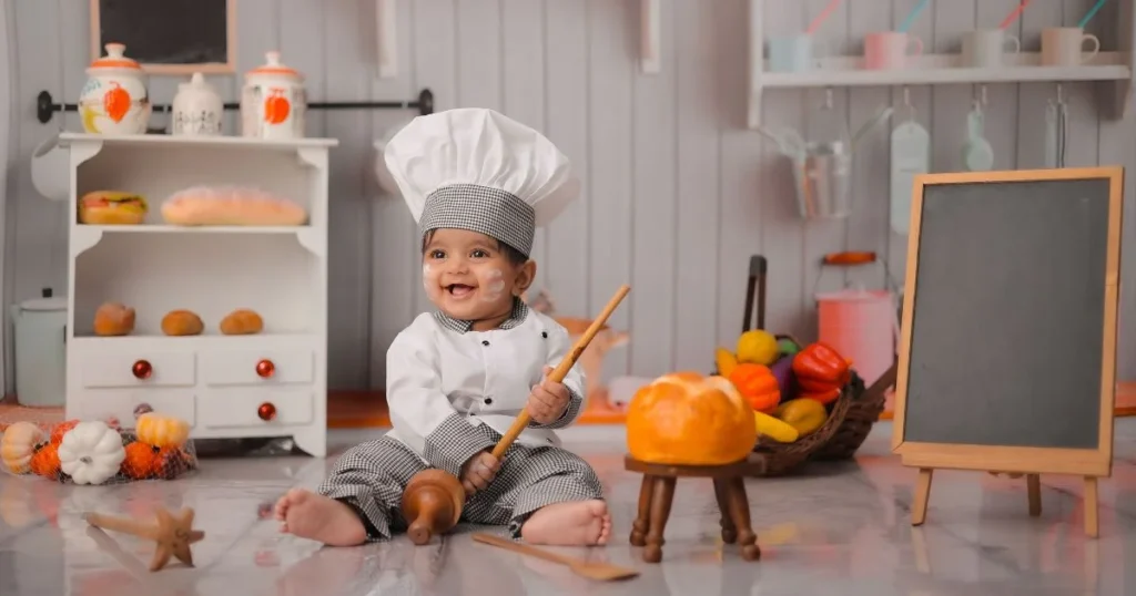 Baby in Pumpkin: The Ultimate Photoshoot Guide, Tips, Safety & Setup 6 16. Baby pumpkin photoshoot with natural light and a cozy fall atmosphere.