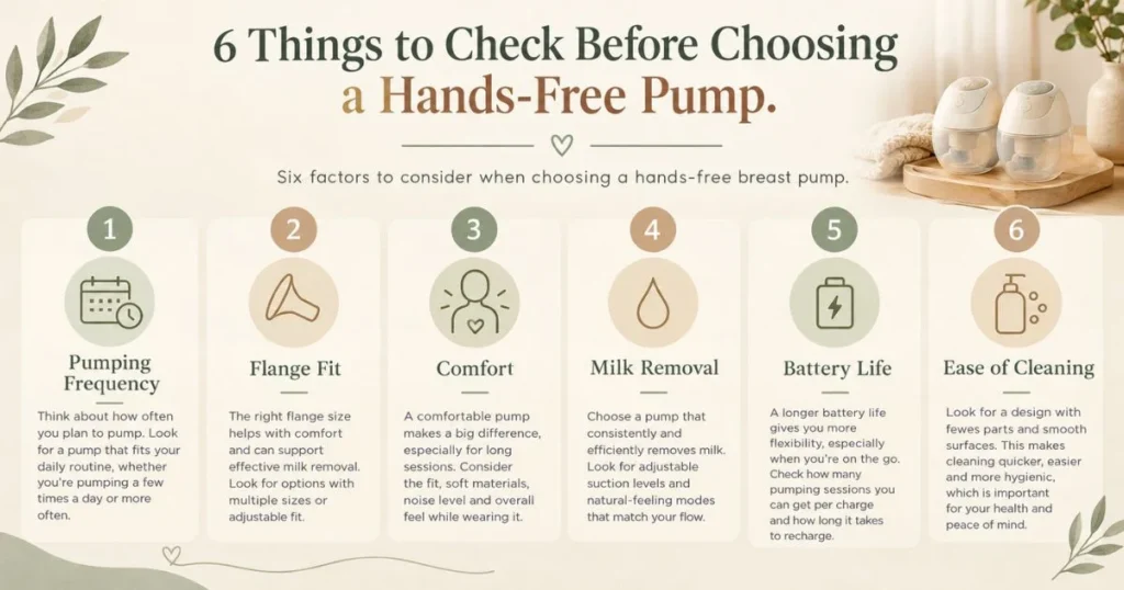 Six factors to consider when choosing a hands-free breast pump