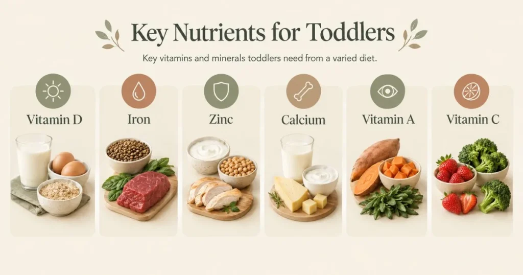 Key vitamins and minerals toddlers need from a varied diet